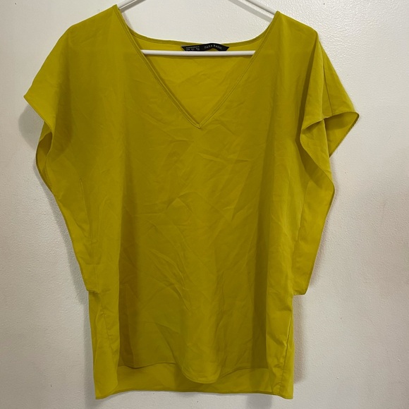 Zara Tops Zara Basic Mustard Yellow Top Poshmark